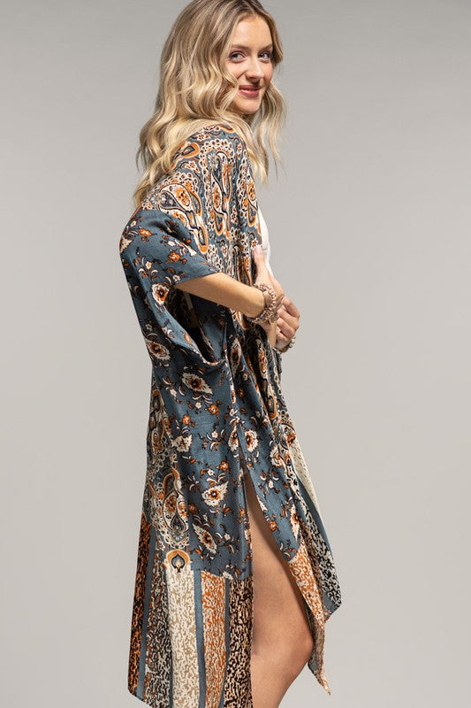 Vintage Inspired Paisley Kimono