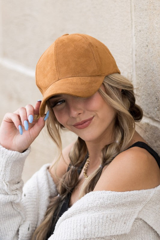 Suede Boyfriend Ball Cap Hat