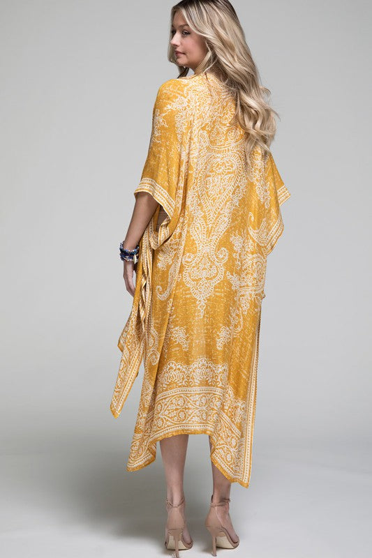 Damask & Paisley Print Kimono