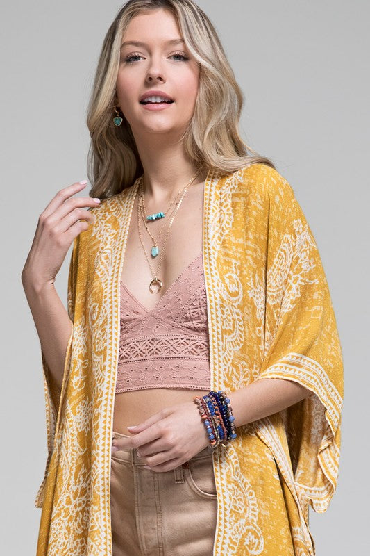 Damask & Paisley Print Kimono