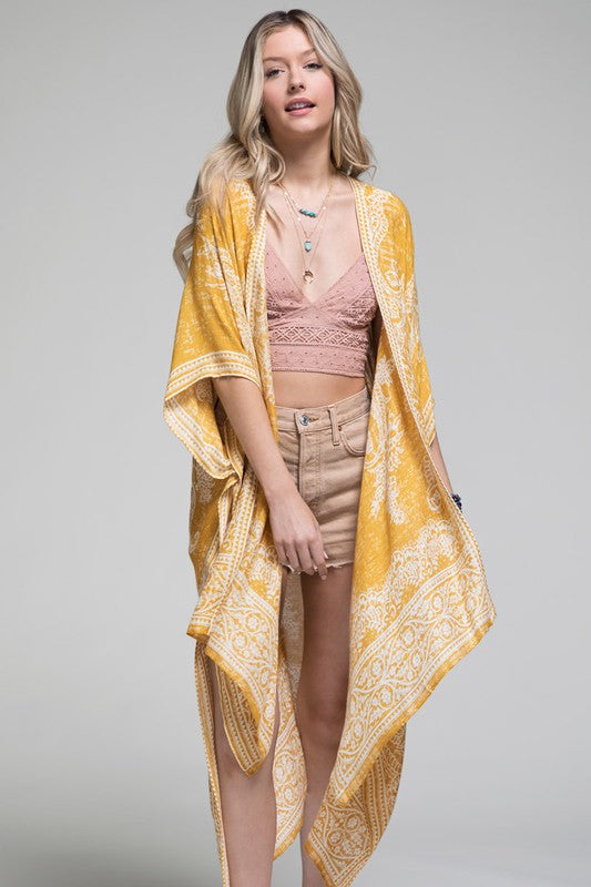 Damask & Paisley Print Kimono