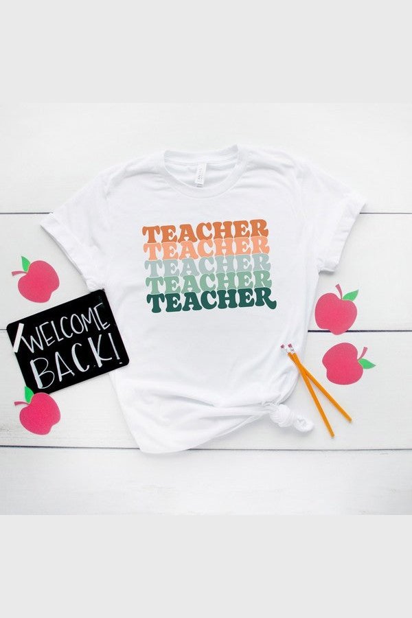 Stacked Teacher Short Sleeve Graphic Tee