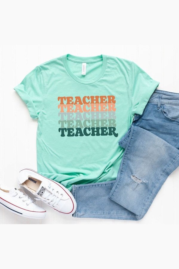 Stacked Teacher Short Sleeve Graphic Tee