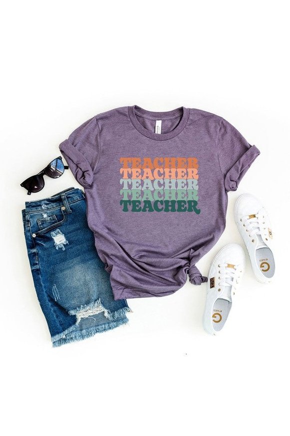 Stacked Teacher Short Sleeve Graphic Tee