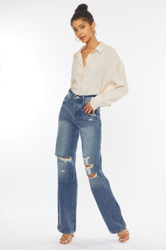 ULTRA HIGH RISE 90'S WIDE LEG FLARE-KC8682M