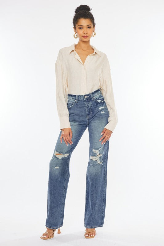 ULTRA HIGH RISE 90'S WIDE LEG FLARE-KC8682M