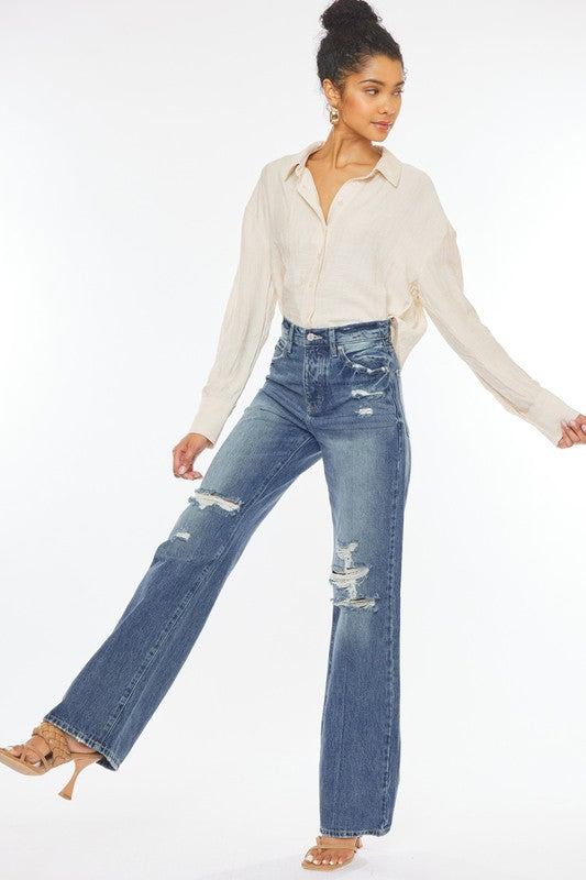 ULTRA HIGH RISE 90'S WIDE LEG FLARE-KC8682M