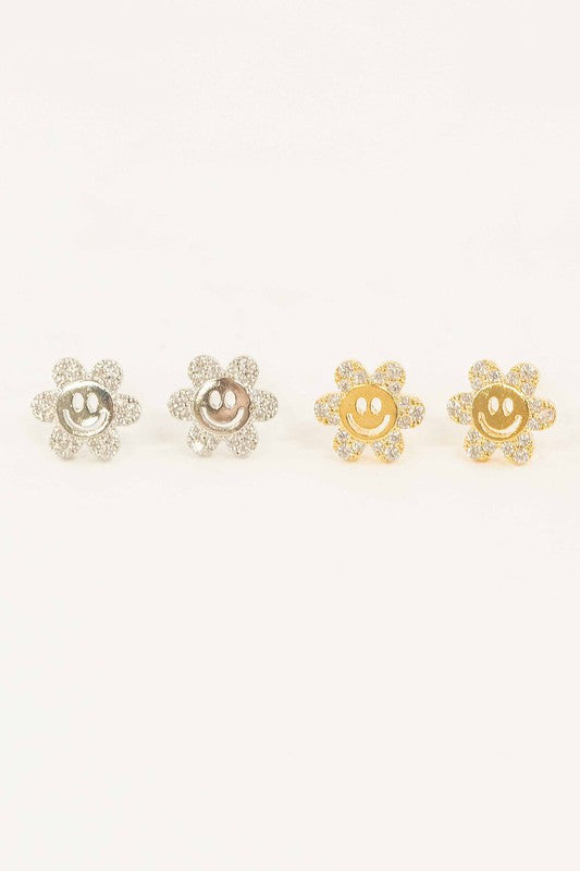 Smiley Flowers Stud Earrings