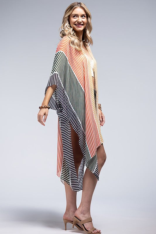 Multi-colored lightweight Kimono