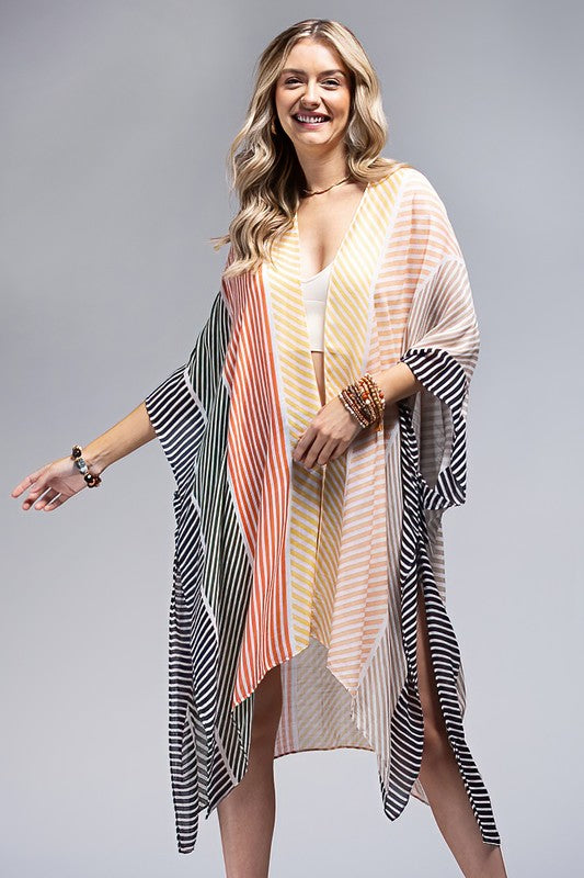 Multi-colored lightweight Kimono