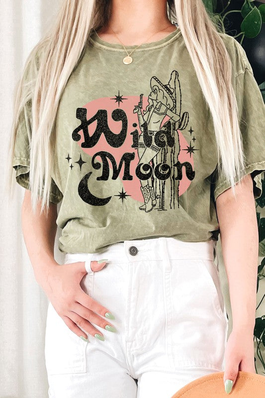 WILD MOON COWGIRL MINERAL GRAPHIC LONG CROP TOP