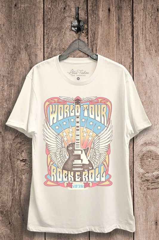 World Tour Rock & Roll Graphic Top