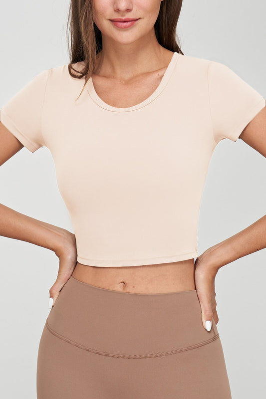 Seamless short sleeve crop tee