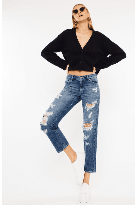 KC8643M KANCAN MID RISE BOYFRIEND FIT JEANS