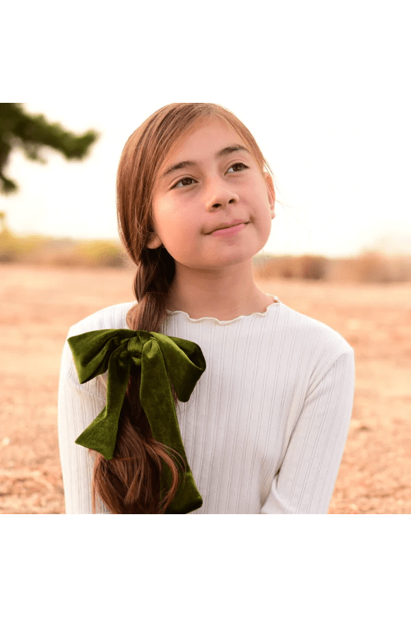 Headbands of Hope VELVET BOW TIE SCRUNCHIE