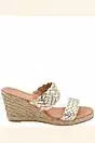 AA2AR171 Andre Assous Aria Woven Leather Espadrille Wedge Slides Footwear