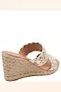 AA2AR171 Andre Assous Aria Woven Leather Espadrille Wedge Slides Footwear