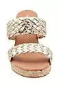 AA2AR171 Andre Assous Aria Woven Leather Espadrille Wedge Slides Footwear