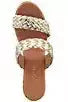 AA2AR171 Andre Assous Aria Woven Leather Espadrille Wedge Slides Footwear