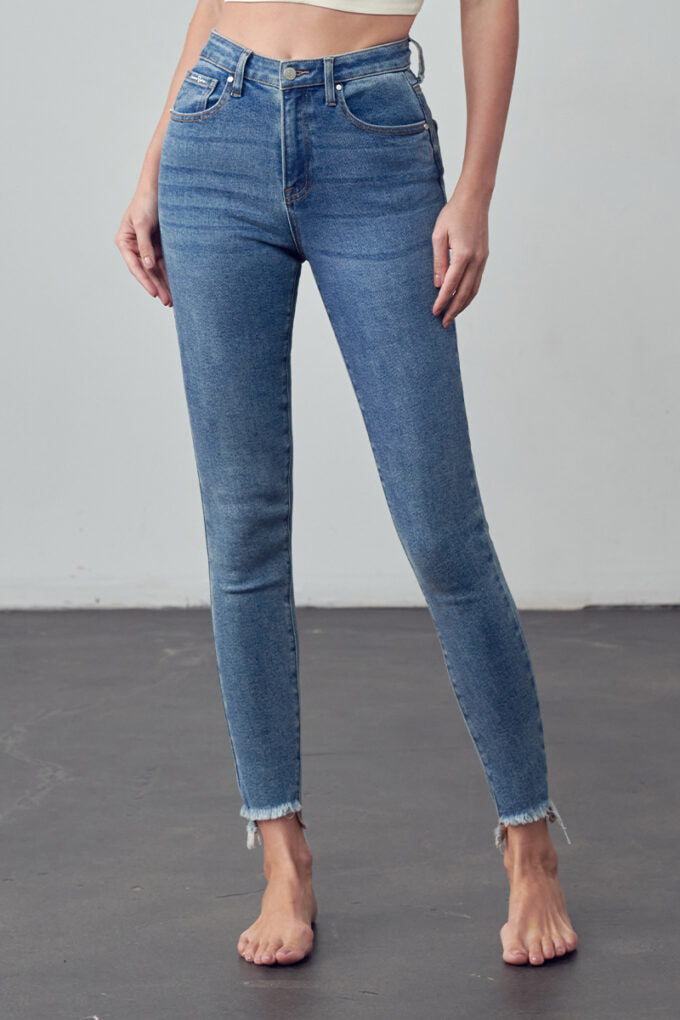 P1086 Insane Gene HIGH RISE ANKLE SKINNY JEANS 