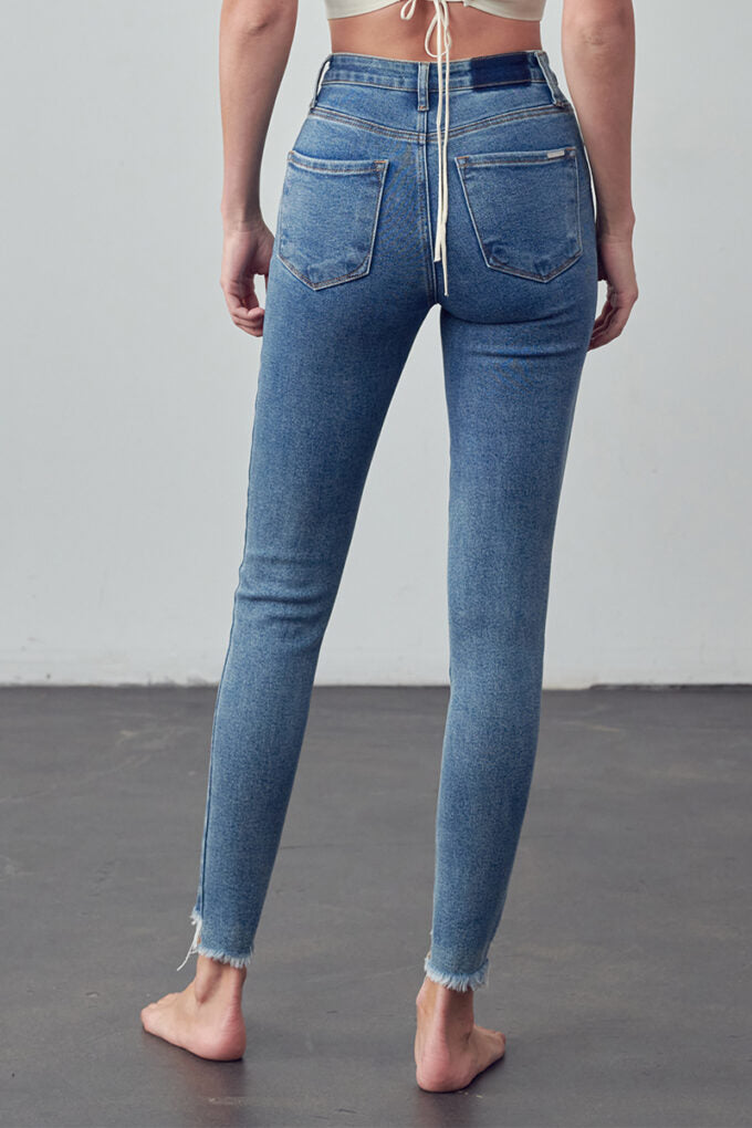 P1086 Insane Gene HIGH RISE ANKLE SKINNY JEANS 