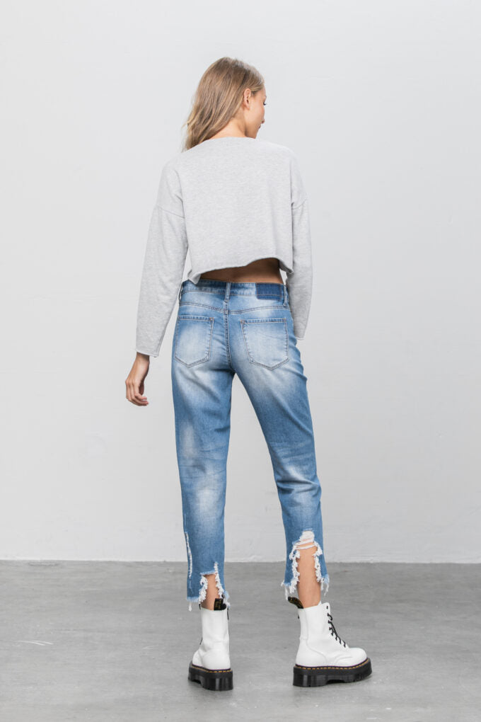 P1160-Insane-Gene-HIGH RISE CROPPED BOYFRIEND JEANS 