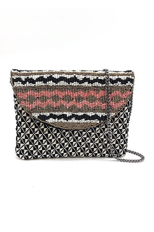 Tribal Beaded Mini Clutch Bag LMC-110