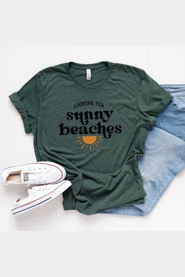 Looking For Sunny Beaches Short Sleeve Graphic Tee