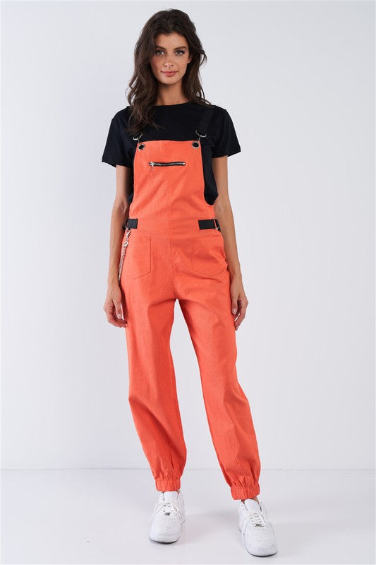 Zip Pocket Hardware Chained Cargo Overall Joggers