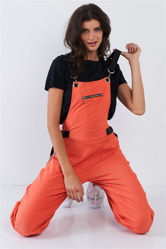 Zip Pocket Hardware Chained Cargo Overall Joggers