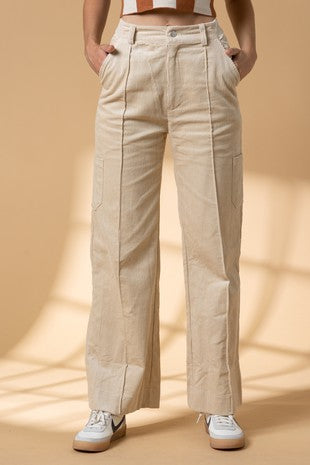 PP16107 Papermoon Liv Corduroy Wide Leg Bottom Pants