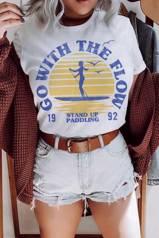 GO WITH THE FLOW PADDLE BOARD GRAPHIC TEE