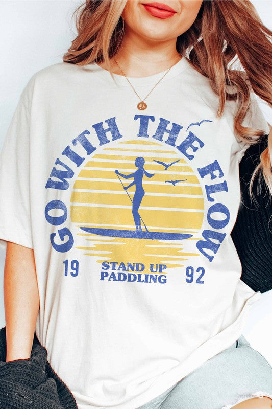 GO WITH THE FLOW PADDLE BOARD GRAPHIC TEE