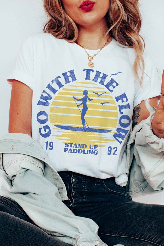 GO WITH THE FLOW PADDLE BOARD GRAPHIC TEE