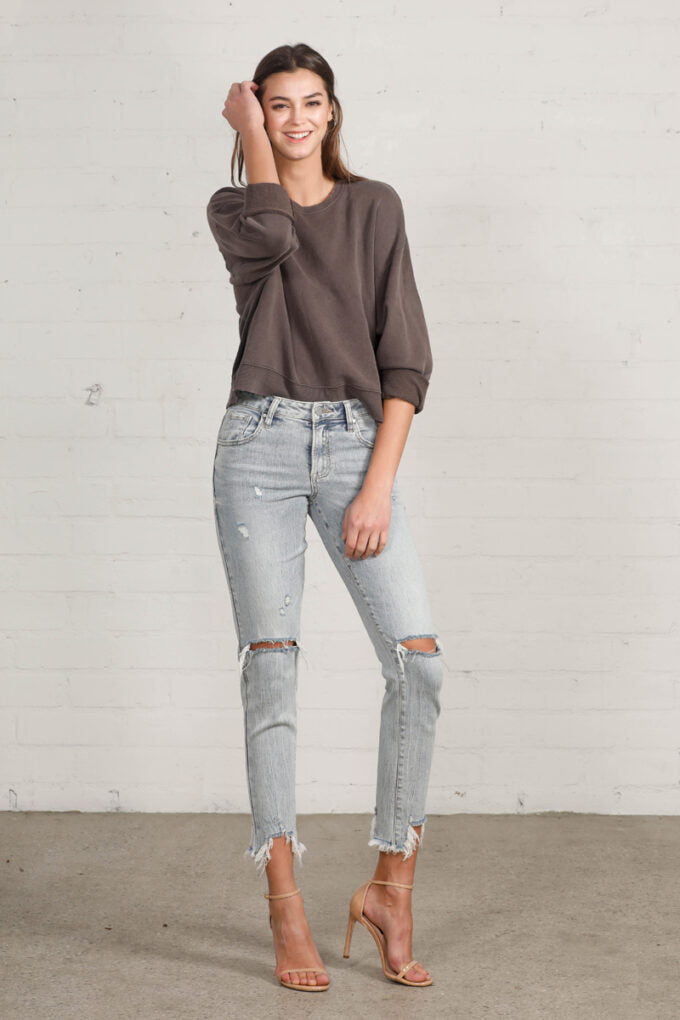 IN134R Insane Gene MID-RISE CROP SKINNY JEANS 