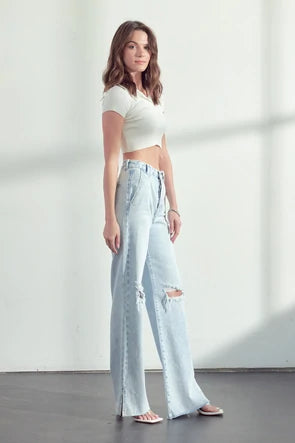 KC7929L Kancan Gigi Ultra High Rise 90's Flare Jeans Pants & Shorts