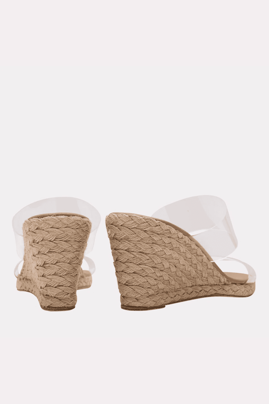 Andre Assous Anfisa Wedge Sandals Clear Vinyl Footwear