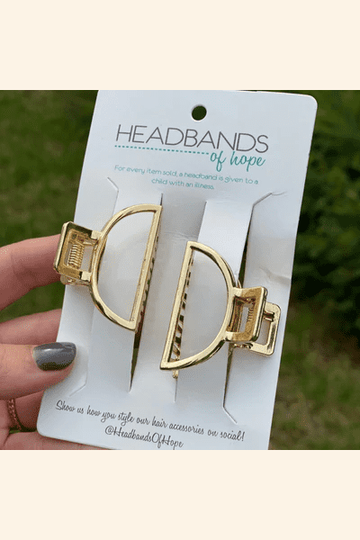 Headbands of Hope Claw Clip Set - Pretty Gold Accessories