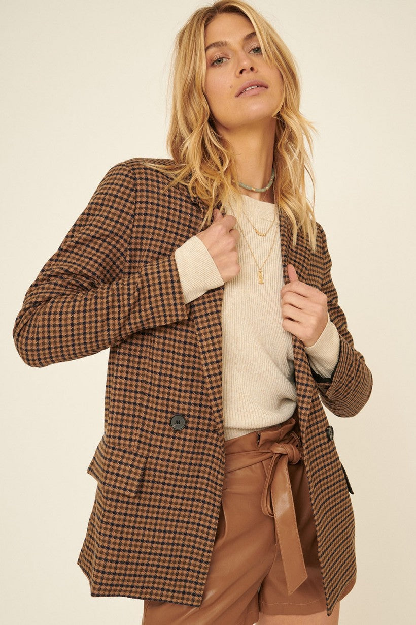 NJC0845 Promesa Plaid Woven Blazer